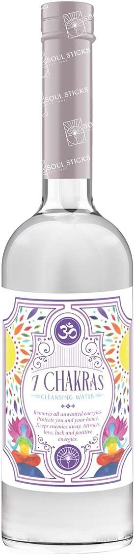 SOUL STICKS Cleansing Water 7.5 oz. Bottle for Clearing Negative Energy and Purifying Home Spiritual Florida Water Area Deodorizer (7 Chakras) - Image 1