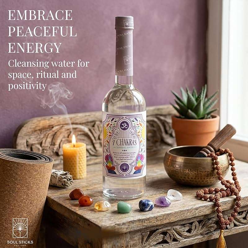 SOUL STICKS Cleansing Water 7.5 oz. Bottle for Clearing Negative Energy and Purifying Home Spiritual Florida Water Area Deodorizer (7 Chakras) - Image 5