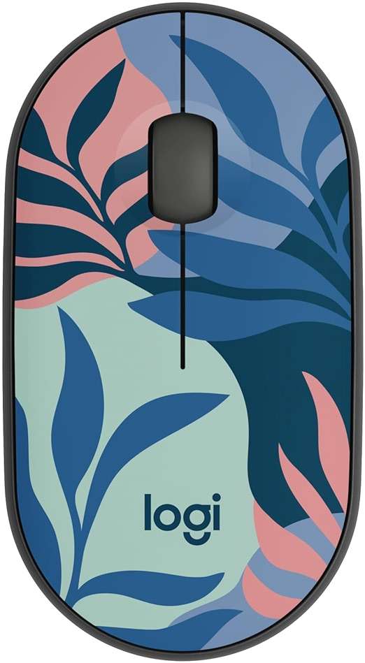 Logitech M340 Wireless Mouse with Limited Edition Prints, USB Receiver and Silent Clicks, Portable Wireless Mouse for Laptop, PC, Windows, Chrome, Surface – Floral Leaves - Image 1