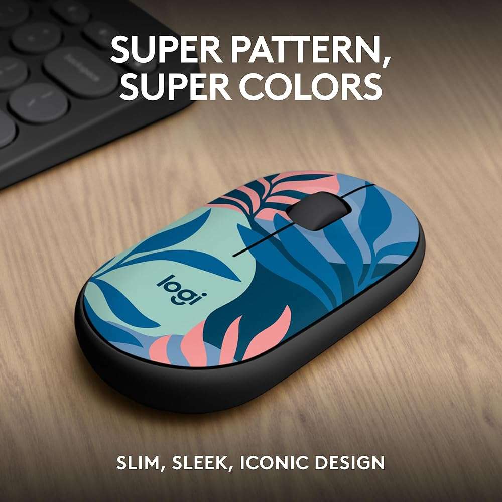 Logitech M340 Wireless Mouse with Limited Edition Prints, USB Receiver and Silent Clicks, Portable Wireless Mouse for Laptop, PC, Windows, Chrome, Surface – Floral Leaves - Image 2