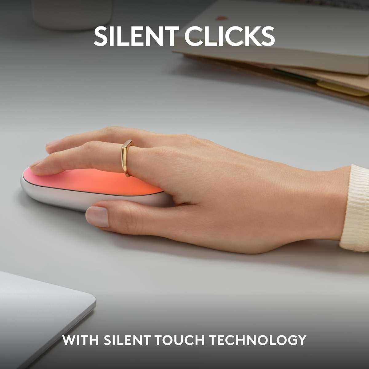 Logitech M340 Wireless Mouse with Limited Edition Prints, USB Receiver and Silent Clicks, Portable Wireless Mouse for Laptop, PC, Windows, Chrome, Surface – Floral Leaves - Image 4