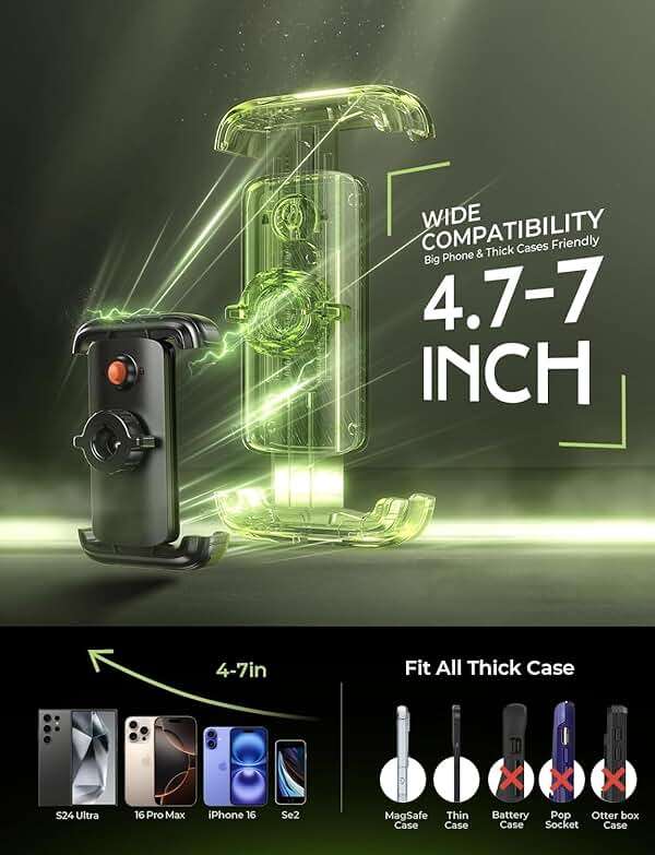 LISEN Bike Phone Holder, [Super Easy Install] Motorcycle Phone Mount Ebike Accessories Bicycle Handlebar Holder Mount Gift for Adults Kids Mountain Bike Gear Accessories for iPhone Samsung Pixel - Image 3