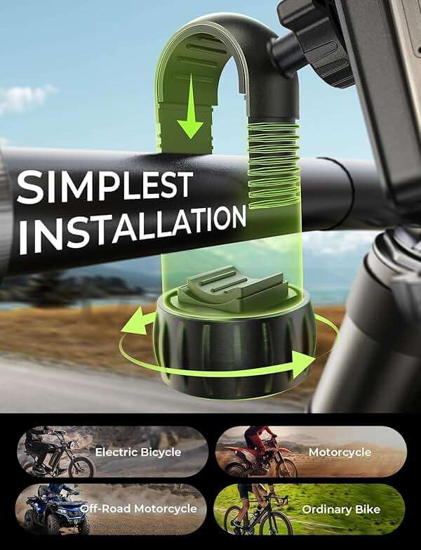 LISEN Bike Phone Holder, [Super Easy Install] Motorcycle Phone Mount Ebike Accessories Bicycle Handlebar Holder Mount Gift for Adults Kids Mountain Bike Gear Accessories for iPhone Samsung Pixel - Image 4