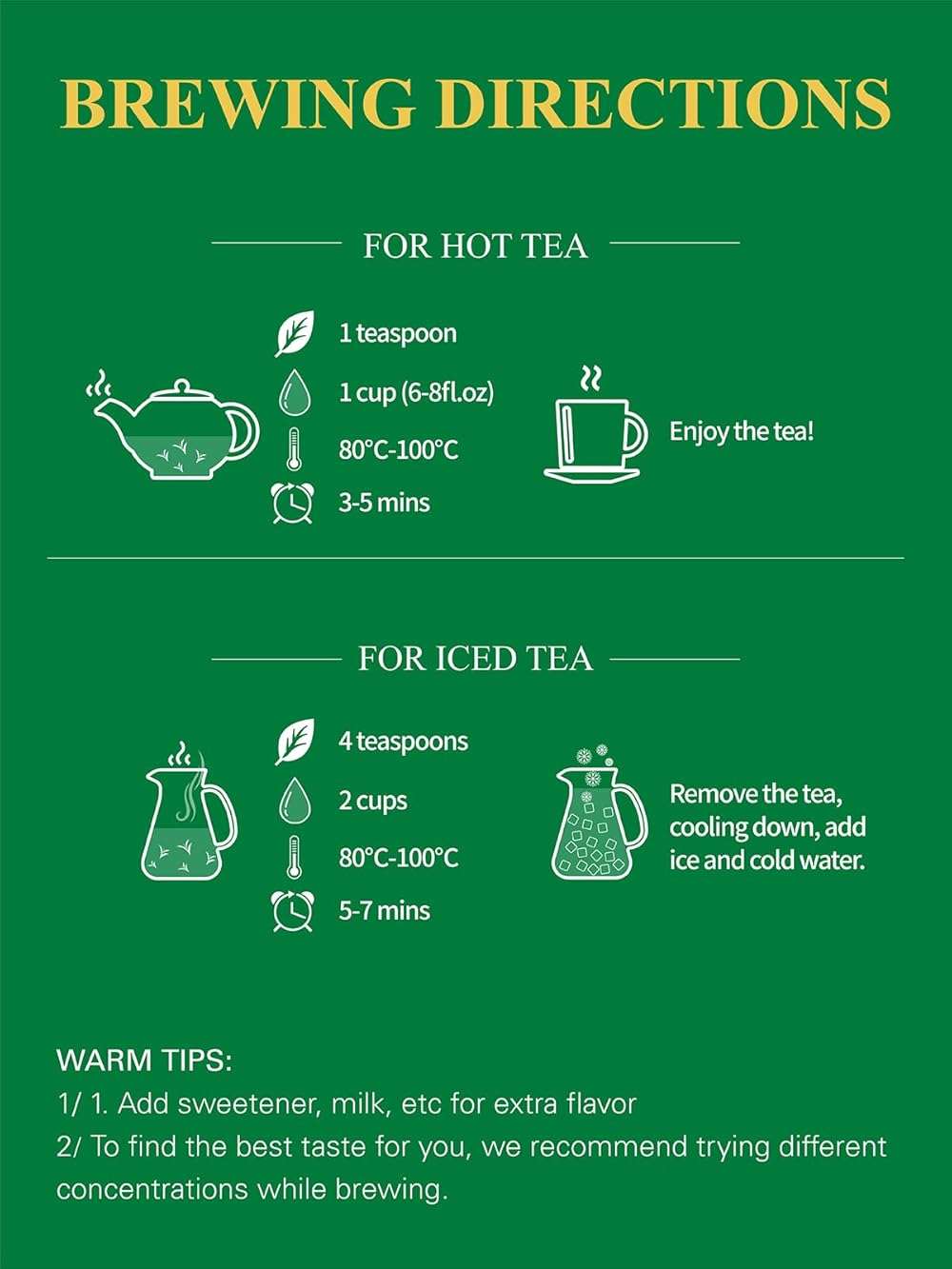 GLDNT Organic Jasmine Green Tea, Organic Jasmine Green Tea Loose leaf with Delightful Aroma, Delicate and smooth Flavor, Hot & Iced Tea, 16 Ounce - Image 7