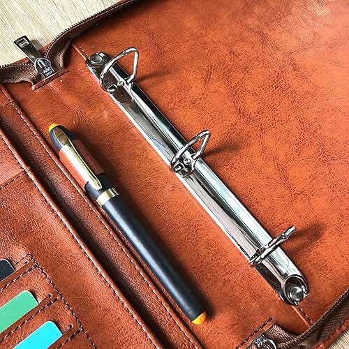 Vegan Leather Check Book Portfolio for 3 or 9 Ring Binders, Business Check Binder for 11 1/4"x9" (Custom) - Image 4