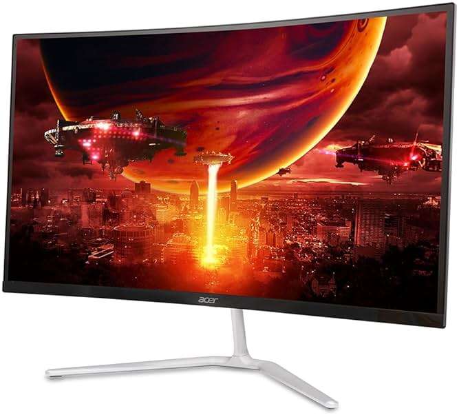 acer Nitro 27" WQHD 2560 x 1440 1500R Curved PC Gaming Monitor | AMD FreeSync Premium | 180Hz Refresh | 1ms VRB | VESA Mountable | HDR10 | 1 x Display Port 1.2 & 2 x HDMI 2.0 | EDA270U Pbmiipx - Image 9