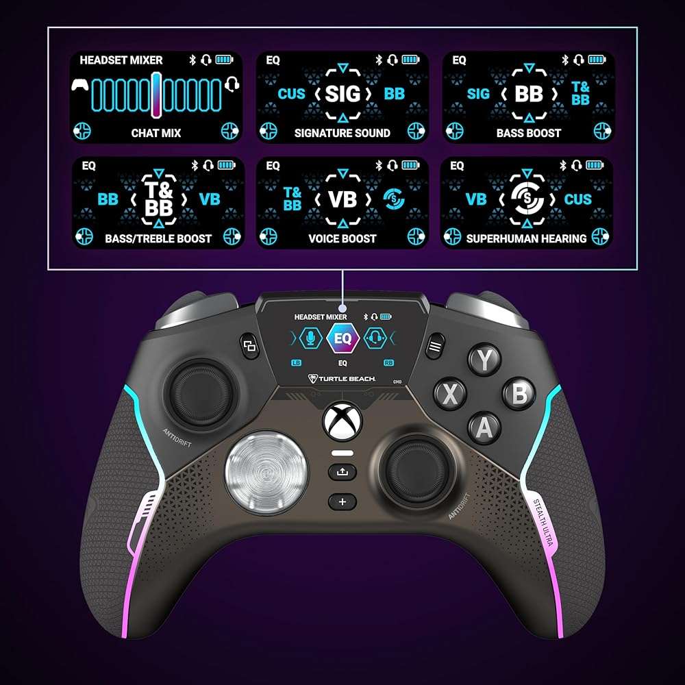 Turtle Beach Stealth Ultra High-Performance Wireless Gaming Controller Licensed for Xbox Series X|S, Xbox One, Windows PC, Android - LED Dashboard, Rapid Charge Dock, RGB Lighting, Bluetooth, Black - Image 11