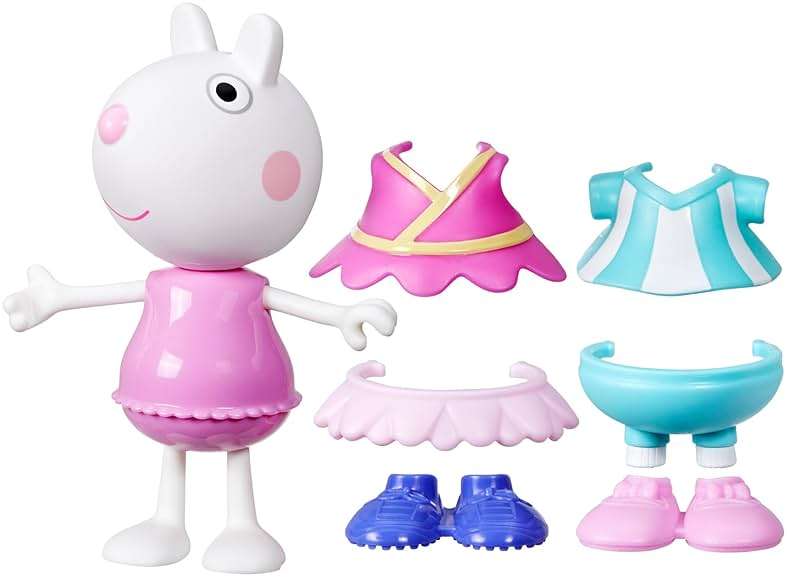 Peppa Pig Suzy Sheep-Up Figure with 6 Easy-On Fashion Accessories, 6-Inch Doll, Preschool Toys for Girls and Boys 3 and Up - Image 1