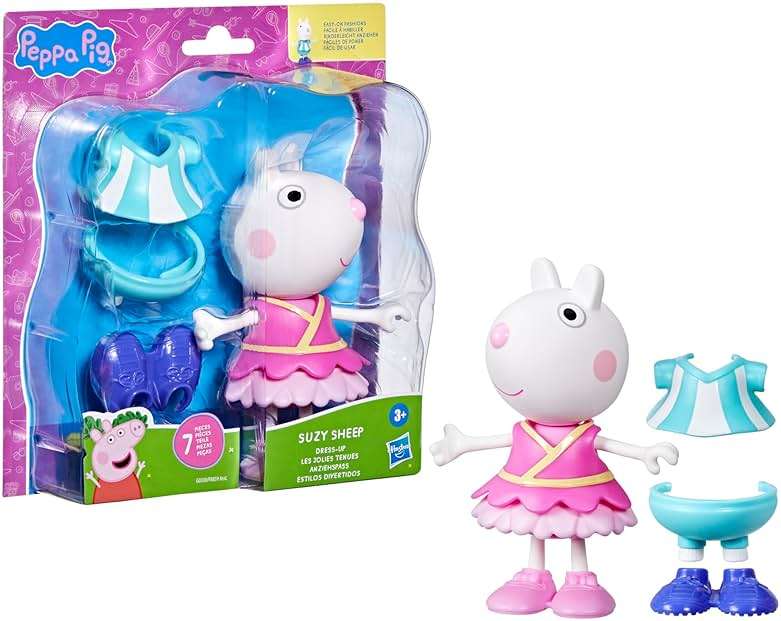 Peppa Pig Suzy Sheep-Up Figure with 6 Easy-On Fashion Accessories, 6-Inch Doll, Preschool Toys for Girls and Boys 3 and Up - Image 11