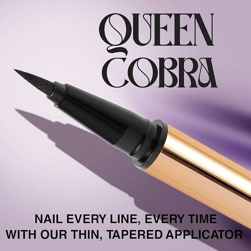 SELESTIA BEAUTY Black Liquid Eyeliner Pencil Queen Cobra – Long-Lasting – Quick-Drying, No Flaking – Thin Applicator & Intense Color – 0.016 fl.oz - Image 4