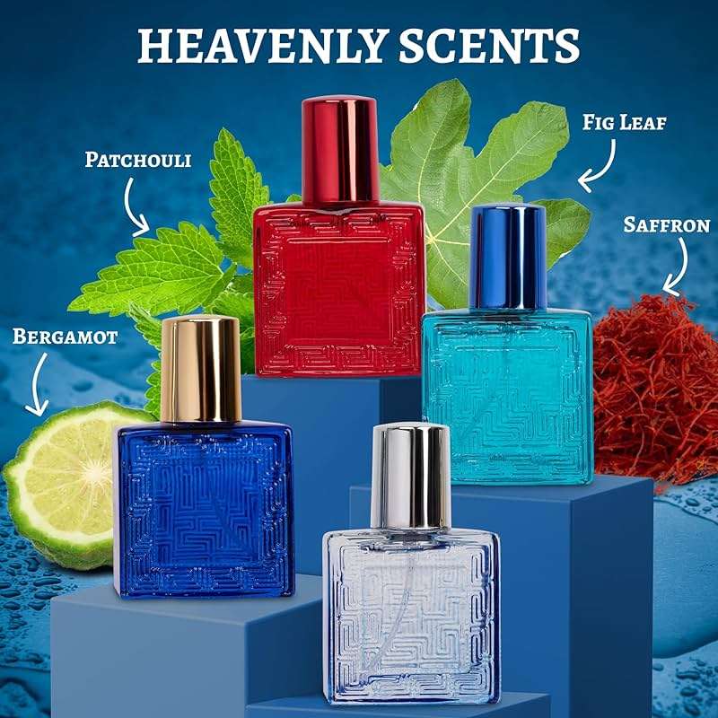 NovoGlow Verse Mini 4-Piece Fragrance Gift Set for Men - Aromatic, Floral, Oriental & Woody Notes - Individually Boxed - Travel Size - 25ml Eau De Parfum - Image 2