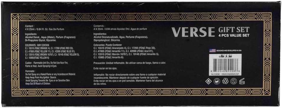 NovoGlow Verse Mini 4-Piece Fragrance Gift Set for Men - Aromatic, Floral, Oriental & Woody Notes - Individually Boxed - Travel Size - 25ml Eau De Parfum - Image 9