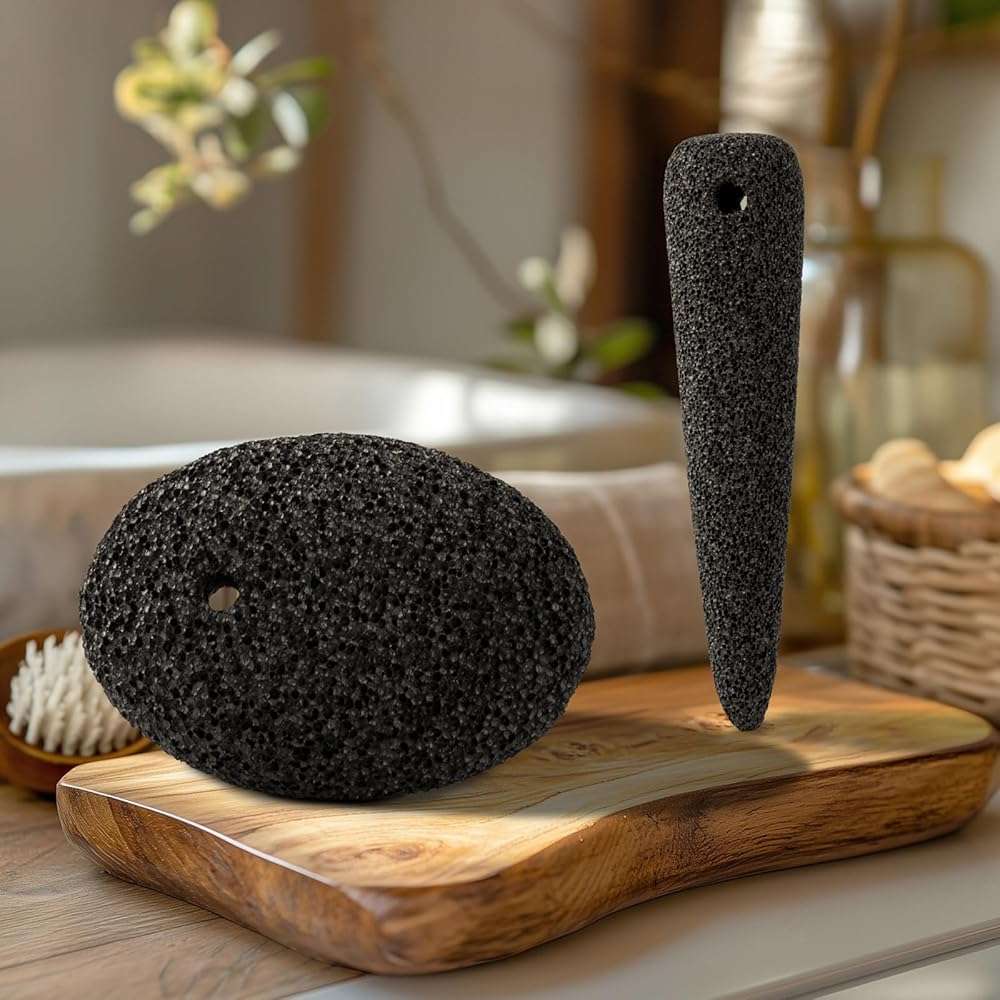 CopesFuda Natural Volcanic Pumice Stone for Feet & Hands. Foot Scrubber for Dead Skin Remover & Deep Cleansing, Cone Shape Stone for Hard-to-Reach Areas Corn Removal, 2 Pcs, Ready-to-Gift Design - Image 7