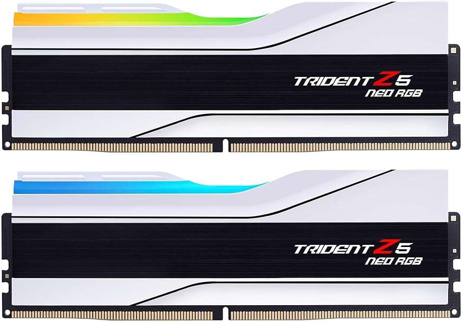 G.SKILL Trident Z5 Neo RGB Series DDR5 RAM (AMD EXPO) 32GB (2x16GB) 6000MT/s CL30-36-36-96 1.35V Desktop Computer Memory U-DIMM - Matte White (F5-6000J3036F16GX2-TZ5NRW) - Image 1