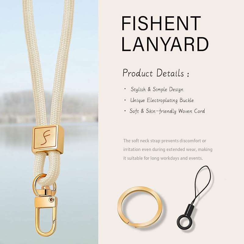 Fishent Lanyard, Cute Neck Lanyards for Keys ID Badges Holder, Keychain Key Teacher Lanyard with Safety Breakaway Buckle for Women Men, Starlight - Image 3
