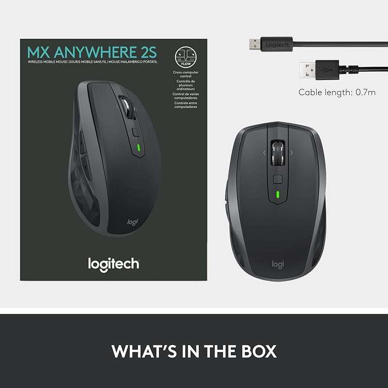 Logitech MX Anywhere 2S Bluetooth Edition Compact Wireless Mouse, No USB Receiver - Use On Any Surface, Hyper-Fast Scrolling, Rechargeable, Control Up to 3 Apple Mac and Windows Computers and Laptops - Image 11