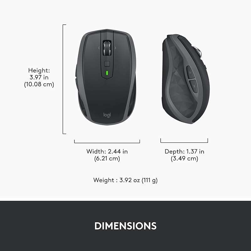 Logitech MX Anywhere 2S Bluetooth Edition Compact Wireless Mouse, No USB Receiver - Use On Any Surface, Hyper-Fast Scrolling, Rechargeable, Control Up to 3 Apple Mac and Windows Computers and Laptops - Image 12
