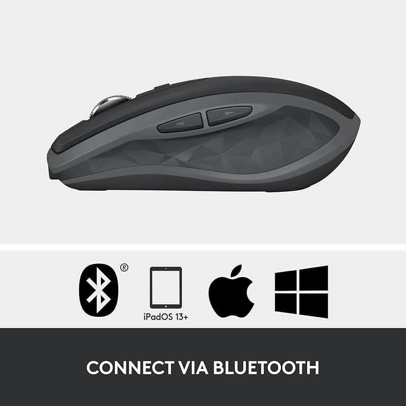 Logitech MX Anywhere 2S Bluetooth Edition Compact Wireless Mouse, No USB Receiver - Use On Any Surface, Hyper-Fast Scrolling, Rechargeable, Control Up to 3 Apple Mac and Windows Computers and Laptops - Image 7