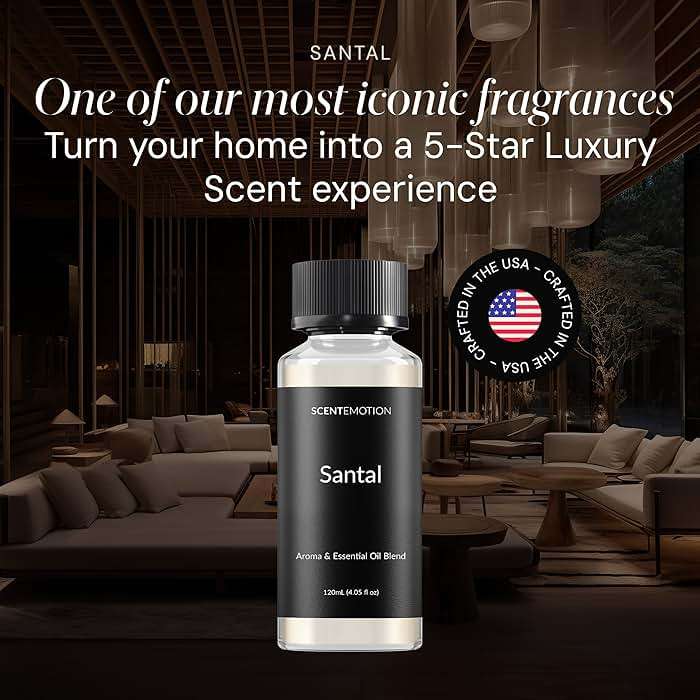 SCENTEMOTION Santal Essential Oils for Diffuser | Aromatherapy Fragrance Oil with Notes of Sandalwood, Musk, & Papyrus | Luxury Scent Oil | 4.05 fl oz, 120ml - Image 2