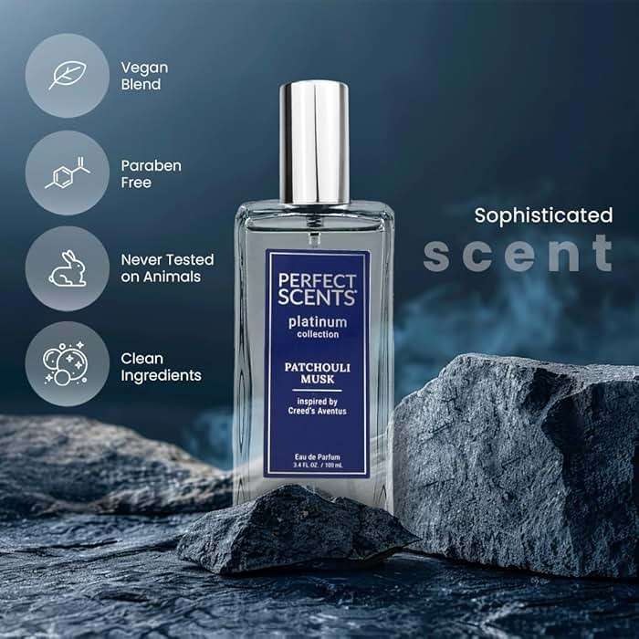 Perfect Scents Fragrances | Inspired by Creed’s Aventus | Platinum Collection | Patchouli Musk | Men’s Eau de Parfum | CLEAN, Vegan, Paraben & Phthalate Free | Never Tested on Animals | 3.4 Fl Oz - Image 3