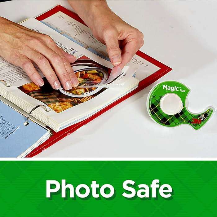 The Mega Deals Magic Tape 6 Packs Clear Tape, Magic Tape with Dispensers, Invisible Tape ¾ x 300 Inches, and a 8 Inch All Purpose Scissors (Gift Pack) - Image 4