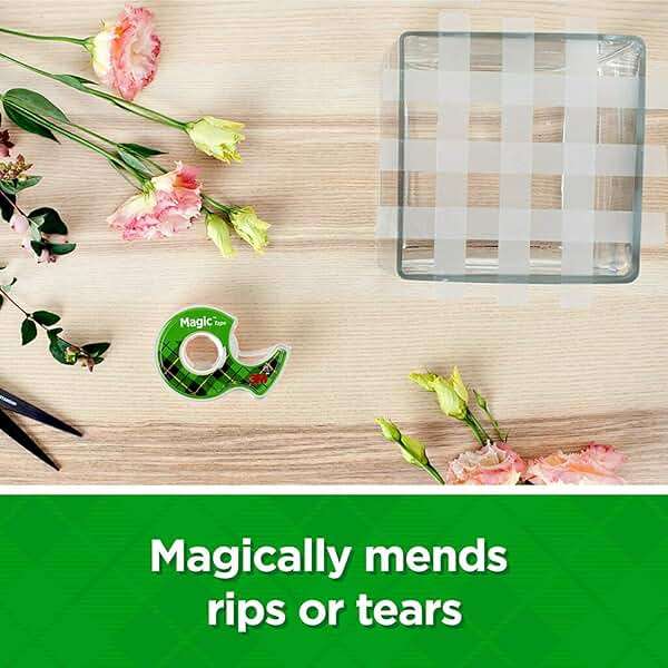 The Mega Deals Magic Tape 6 Packs Clear Tape, Magic Tape with Dispensers, Invisible Tape ¾ x 300 Inches, and a 8 Inch All Purpose Scissors (Gift Pack) - Image 6