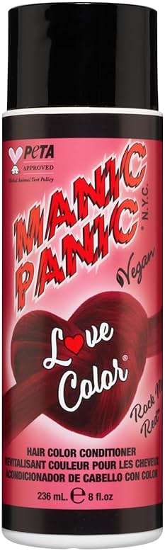 MANIC PANIC Cool Deep Blood Red Color Depositing Conditioner - Love Color Hair Conditioner Keeps Hair Vibrant, Nourished & Refreshed - Formulated with Shea Butter & Quinoa - Rock Me Red (8oz) - Image 1