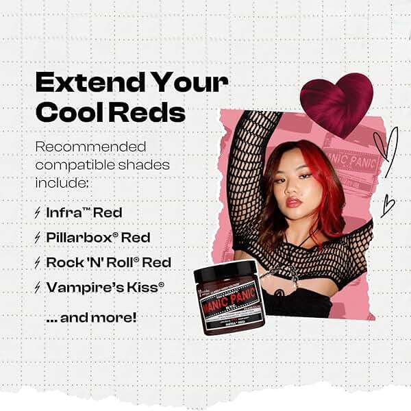 MANIC PANIC Cool Deep Blood Red Color Depositing Conditioner - Love Color Hair Conditioner Keeps Hair Vibrant, Nourished & Refreshed - Formulated with Shea Butter & Quinoa - Rock Me Red (8oz) - Image 3