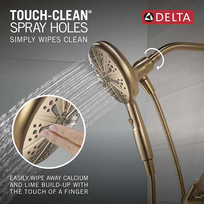 Delta Nicoli 14 Series Brushed Gold Bathtub Shower Faucet Set with Handheld Shower Head, Valve Trim Kit, Champagne Bronze 144749-CZ-HS (Valve Included) - Image 6