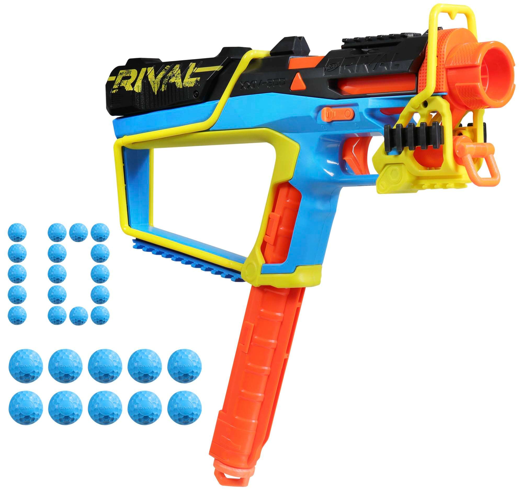 Nerf Rival Mirage XXIV-800 Blaster, 10 Nerf Rival Accu-Rounds, 2 Ways to Load, 8 Round Removable Magazine, Pump Action Priming, Gifts for Teens - Image 1