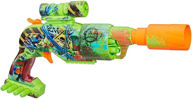 NERF Zombie Driller Dart Blaster, 16 Nerf Elite Darts, Rotating 5 Dart Cylinder, Removable Scope, Outdoor Games, Ages 8+ - Image 13
