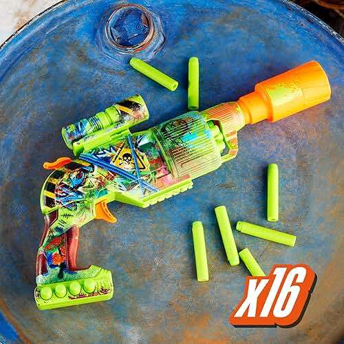 NERF Zombie Driller Dart Blaster, 16 Nerf Elite Darts, Rotating 5 Dart Cylinder, Removable Scope, Outdoor Games, Ages 8+ - Image 4