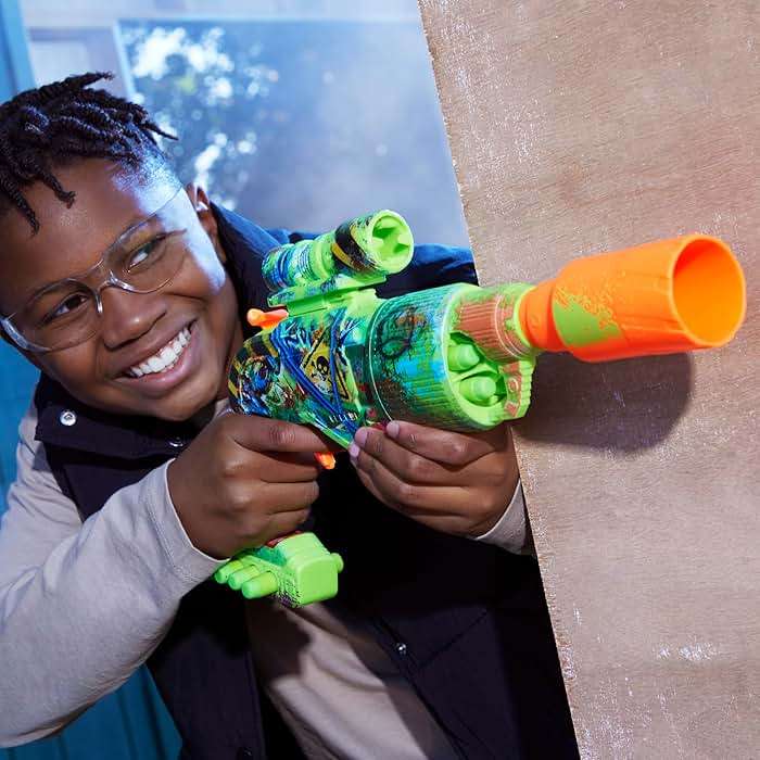 NERF Zombie Driller Dart Blaster, 16 Nerf Elite Darts, Rotating 5 Dart Cylinder, Removable Scope, Outdoor Games, Ages 8+ - Image 6