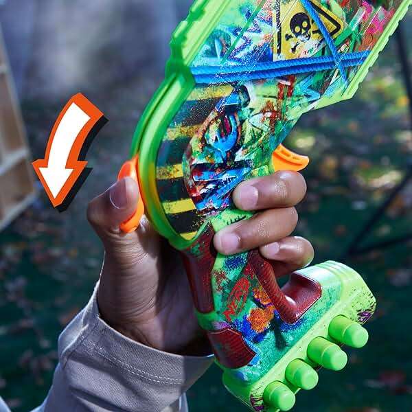 NERF Zombie Driller Dart Blaster, 16 Nerf Elite Darts, Rotating 5 Dart Cylinder, Removable Scope, Outdoor Games, Ages 8+ - Image 9
