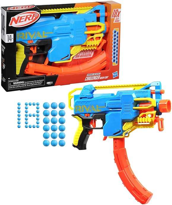 Nerf Rival Challenger MXXIV-1200 Motorized Blaster, Curved 12 Round Magazine, 18 Nerf Rival Accu-Rounds, Gifts for Teens - Image 4