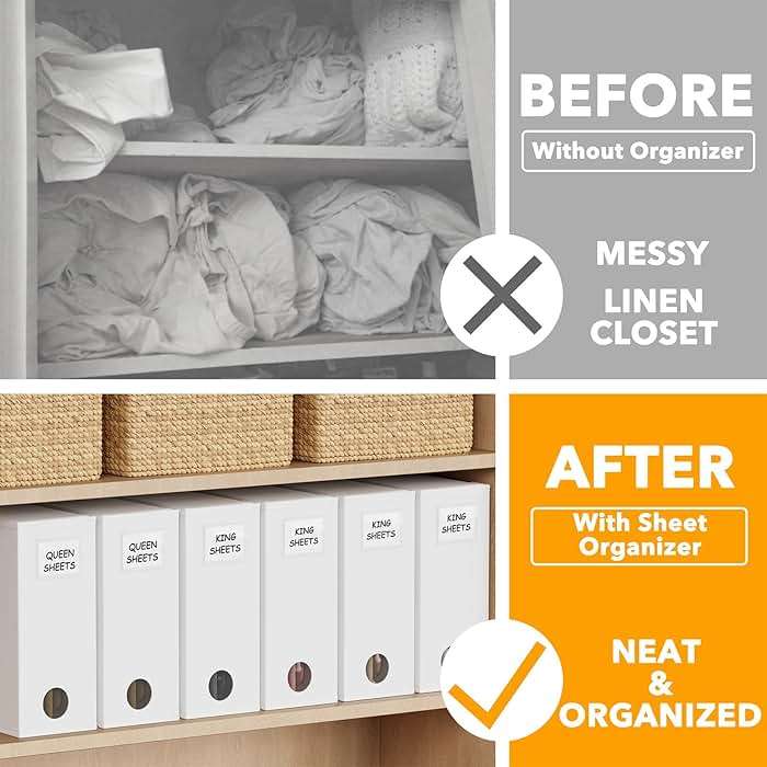 SpaceAid 6 Pack Bed Sheet Organizers and Storage, Foldable Sheet Organizer for Linen Closet, Sheets Set Folder Keeper with Window XL (Queen & King Size) Bedding Container, (White, 6 Pack) - Image 3