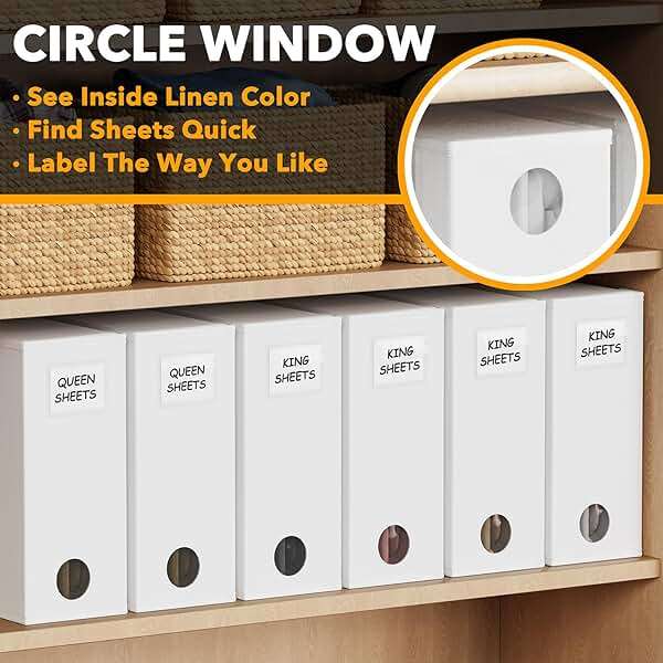 SpaceAid 6 Pack Bed Sheet Organizers and Storage, Foldable Sheet Organizer for Linen Closet, Sheets Set Folder Keeper with Window XL (Queen & King Size) Bedding Container, (White, 6 Pack) - Image 5