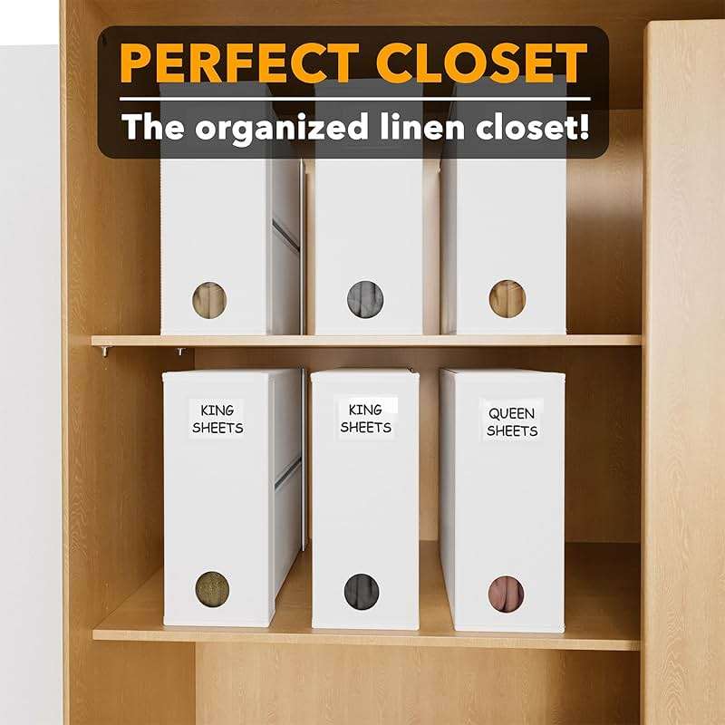 SpaceAid 6 Pack Bed Sheet Organizers and Storage, Foldable Sheet Organizer for Linen Closet, Sheets Set Folder Keeper with Window XL (Queen & King Size) Bedding Container, (White, 6 Pack) - Image 6