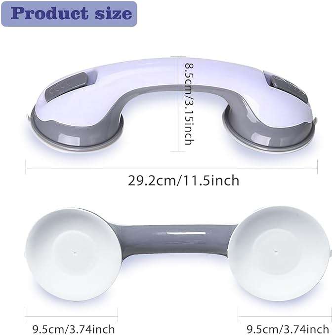 2 Pack Grab Bars for Bathtubs & Showers - Strong Suction Shower Handle, Safety Grab Bars for Seniors & Handicap, Elderly Accessories - Image 2