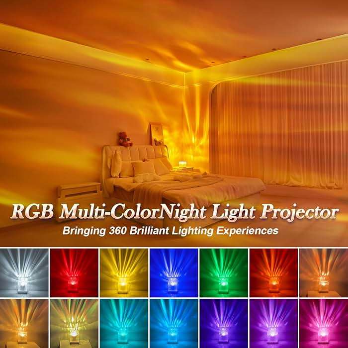 One Fire Teenager Girl Gift Ideas Northern Lights Projector,18 Colors Aurora Light Projector,Dimmable Aurora Projector Mood Lighting for Bedroom Lights,Remote Galaxy Light Projector Purple Lamp - Image 3