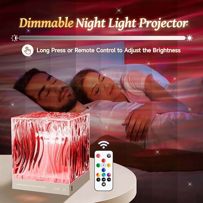 One Fire Teenager Girl Gift Ideas Northern Lights Projector,18 Colors Aurora Light Projector,Dimmable Aurora Projector Mood Lighting for Bedroom Lights,Remote Galaxy Light Projector Purple Lamp - Image 5