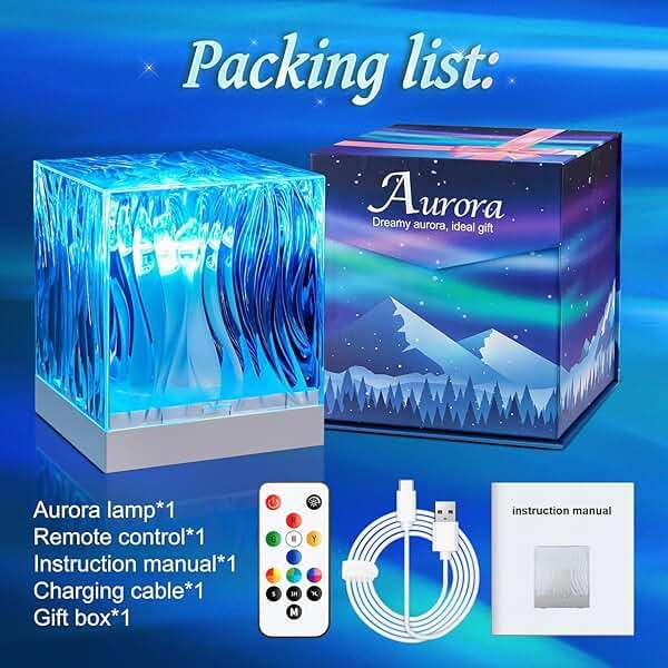 One Fire Teenager Girl Gift Ideas Northern Lights Projector,18 Colors Aurora Light Projector,Dimmable Aurora Projector Mood Lighting for Bedroom Lights,Remote Galaxy Light Projector Purple Lamp - Image 8