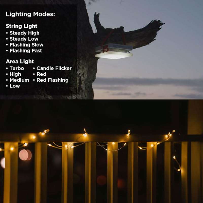 LuminAID Solar String Light with Phone Charger - Rechargeable Tent Lights for Camping - 32 ft String Lights Perfect for Camping, Backyard, Patio, RVs, Outdoor, Power Outages (1 Pack) - Image 6