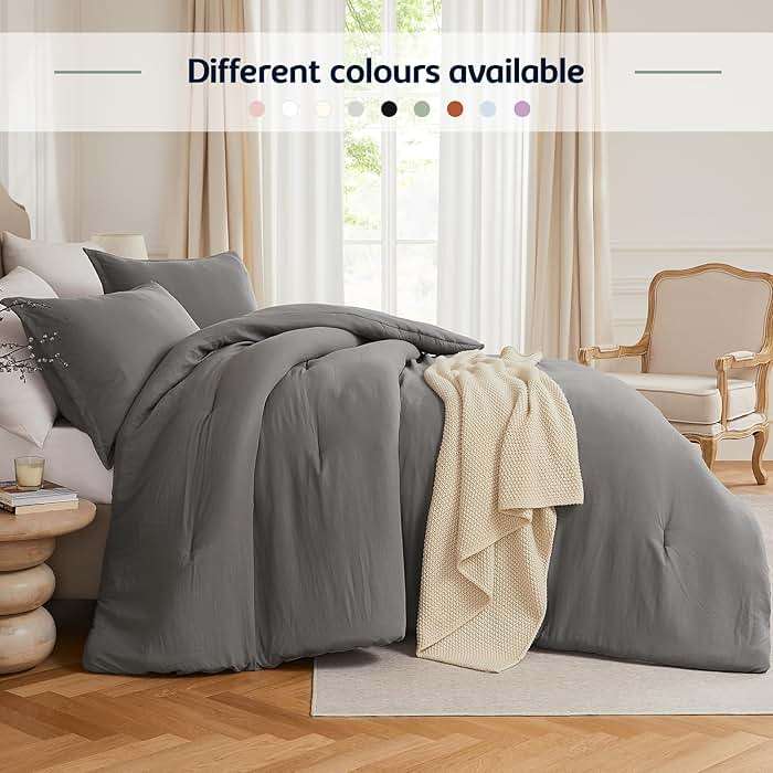 Quataly Queen Comforter Sets Grey,3PCS Soft Lightweight Breathable Bedding Comforter Sets for All Season, Queen Size(90''×90'' Comforter & 2 Pillowcases) - Image 7