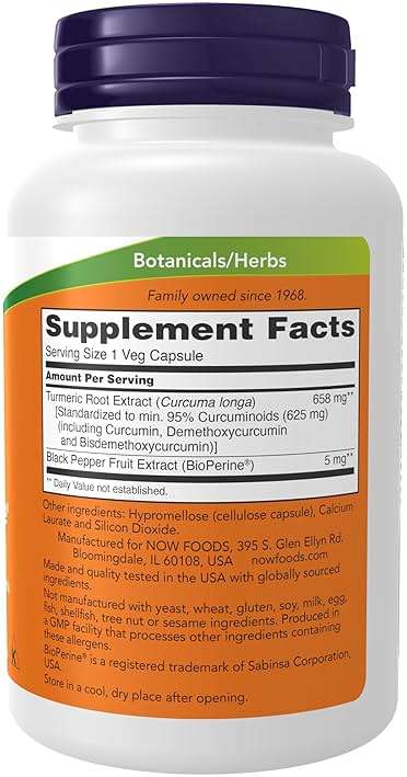 Now Supplements, Turmeric Curcumin with BioPerine, Immune System Support, Standardized to 95% Curcuminoids, Enhanced Absorption*, 90 Veg Capsules - Image 2