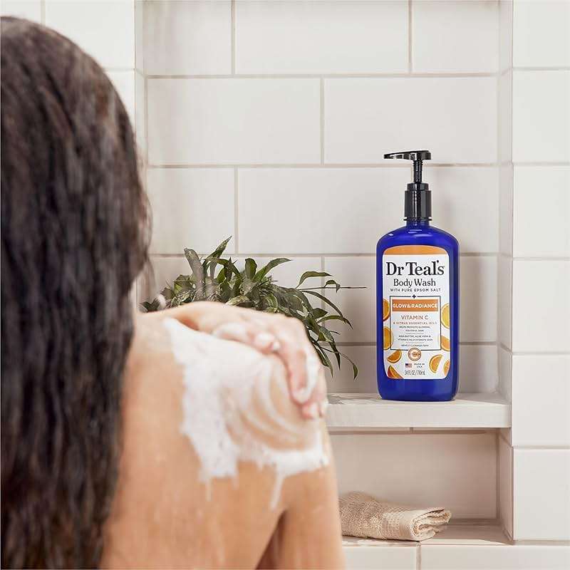 Dr Teal's Body Wash with Pure Epsom Salt, Glow & Radiance with Vitamin C & Citrus Essential Oils, 24oz (Pack of 2) - Image 5