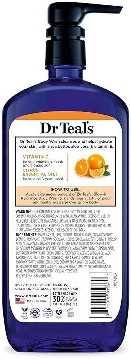 Dr Teal's Body Wash with Pure Epsom Salt, Glow & Radiance with Vitamin C & Citrus Essential Oils, 24oz (Pack of 2) - Image 10
