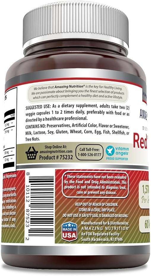 Amazing Formulas Red Yeast Rice Complex with CoQ10, Alpha Lipoic Acid & Milk Thistle Supplement |1570 Mg | 60 Veggie Capsules | Non-GMO | Gluten Free | Made in USA - Image 3