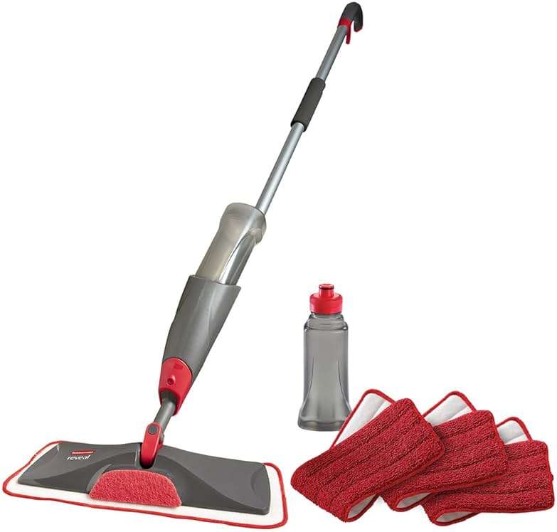 Rubbermaid Reveal Spray Mop Floor Cleaning Kit, 3 Reusable Microfiber Wet Pads, 1 Refillable Bottle, Cordless, Multi-Surface Mopping for All Home/Bathroom/Office Floors - Image 1