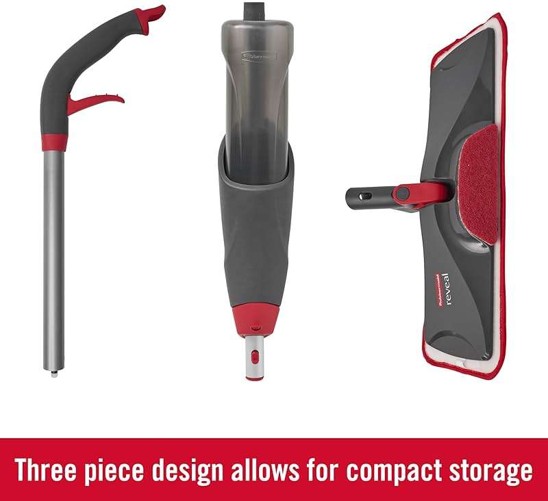 Rubbermaid Reveal Spray Mop Floor Cleaning Kit, 3 Reusable Microfiber Wet Pads, 1 Refillable Bottle, Cordless, Multi-Surface Mopping for All Home/Bathroom/Office Floors - Image 3